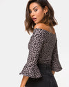 Image of Gaton Bardot Bodice in Ditsy Rose Black