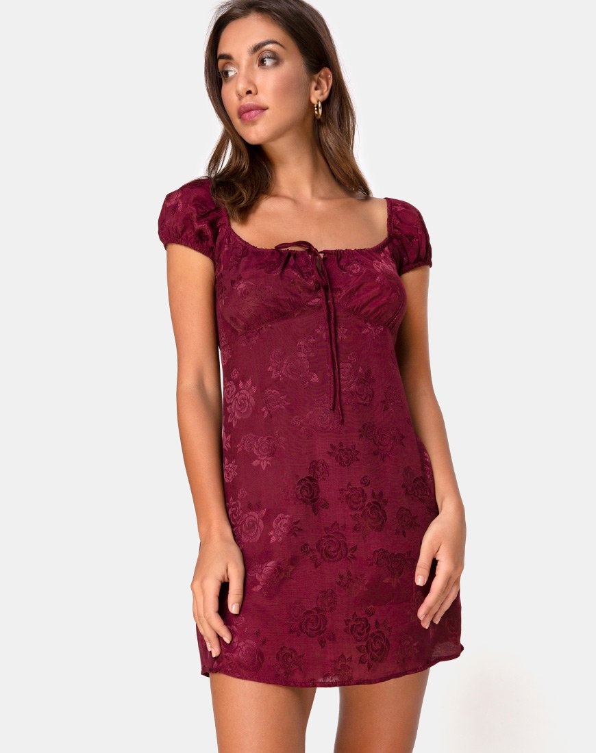 gaval mini dress in satin rose lime Motel Rocks Gaval Dress Satin Rose Lime, Size XS
