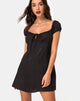 Image of Gaval Mini Dress in Satin Cheetah Black
