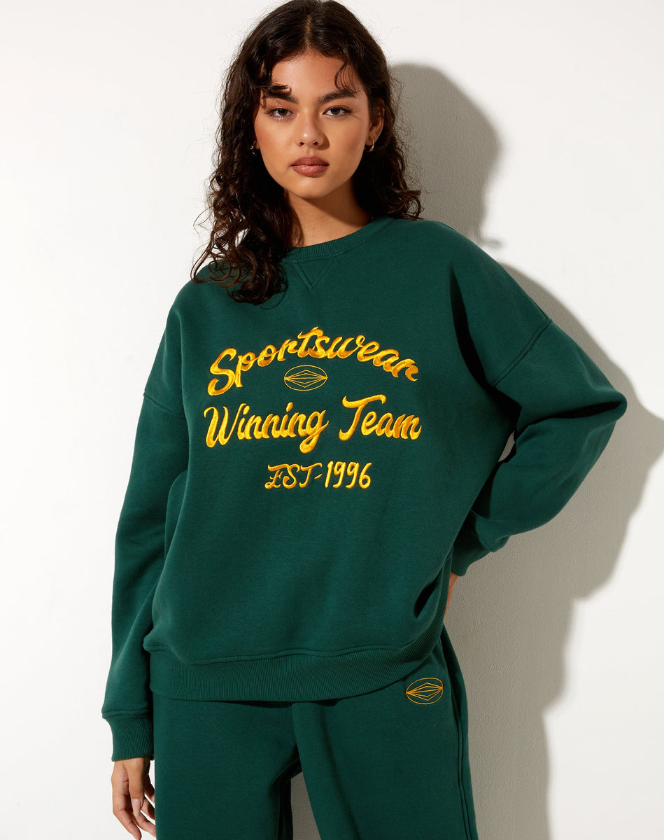 Champion sweater hotsell dark green femme