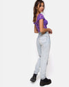 Image of Glasty Crop Top in Purple Daisy Daze