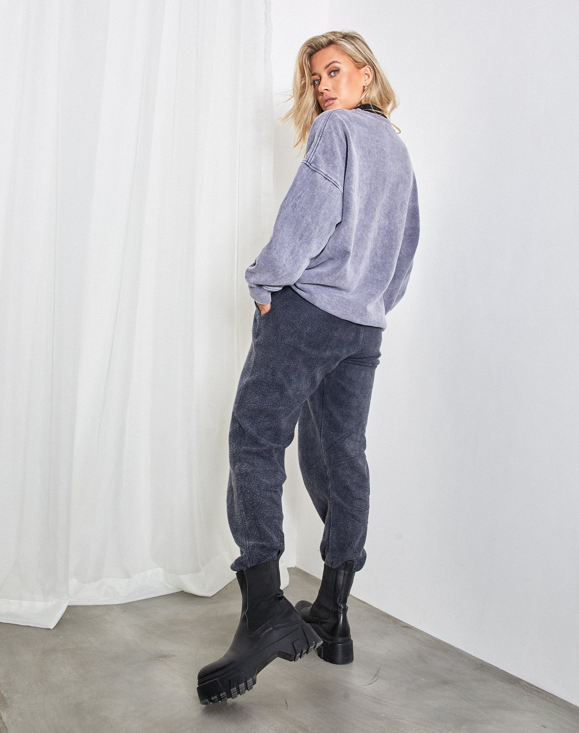 Image of Glo Sweatshirt in Charcoal Wash Angelo Embro