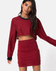 Image of Kimmy Bodycon Skirt in Mini Stripe Red and Black