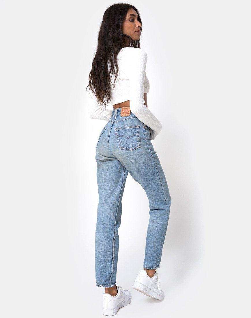 Image of Guan Crop Top in Rib Ivory