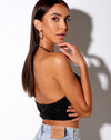 Image of Halpi Crop Top in Drape Sequin Black