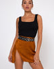 Image of Shenka Mini Skirt in Satin Zebra Golden Coral
