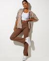 Image of Hawaiian Shirt in Diagonal Checker Tan and Ivory