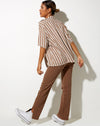 Image of Hawaiian Shirt in Diagonal Checker Tan and Ivory