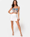 Image of Hema Top in Jungle Flower Blue and Cream