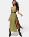 Image of Hime Dress in Satin Cheetah Khaki
