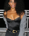 Image of Letta Bodice in Black with Lace Trim