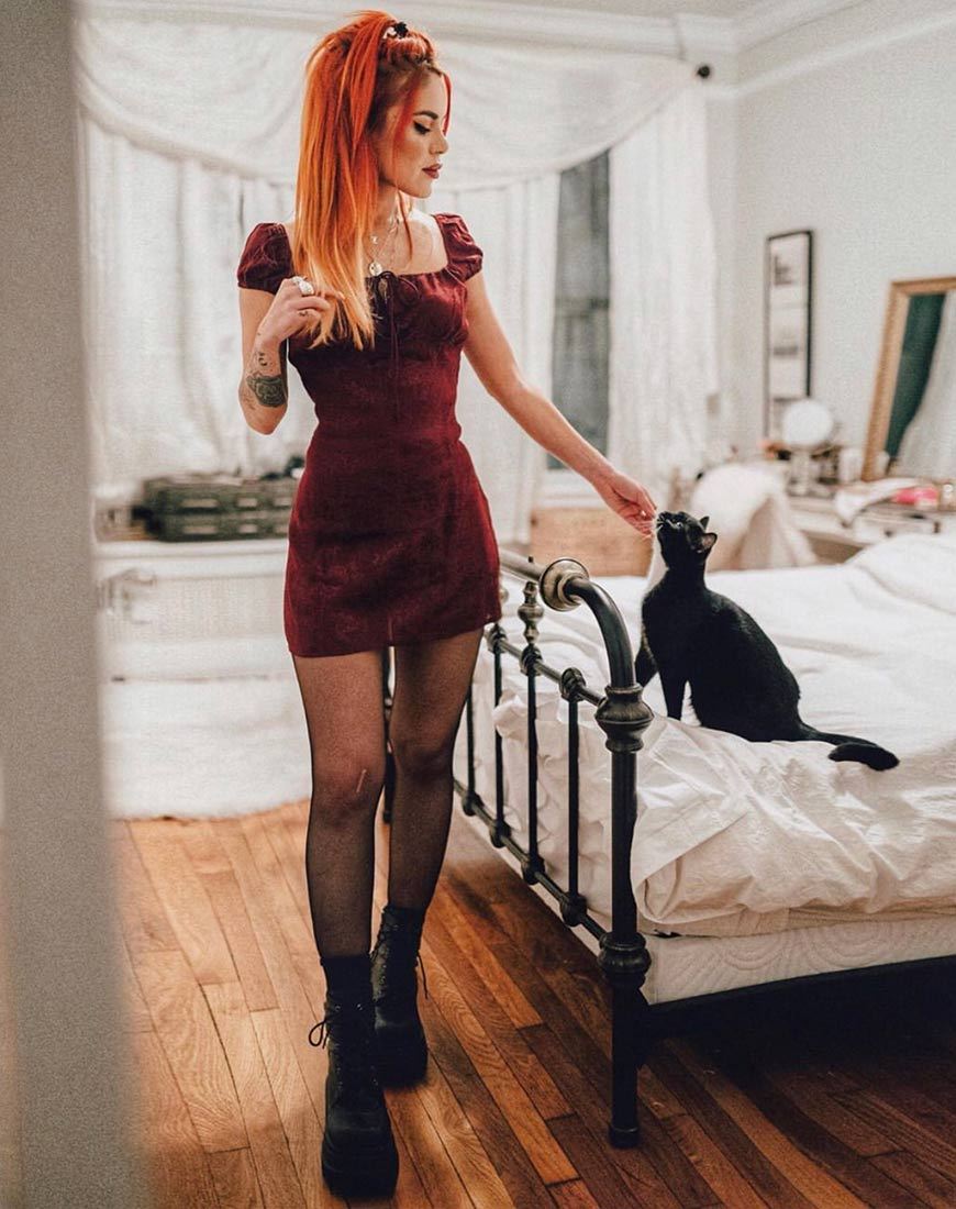 motel gaval mini dress rust Bandeau Removable Choker Detail Mini Dress In Rust | EGO US