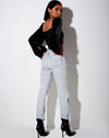 Image of Irene Crop Top in Drape Sequin Black