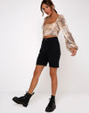Image of Irene Longsleeve Top in Crinkle Sand Leopard