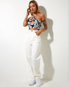Image of Jalva Crop Top in Vacation Black and White