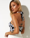 Image of Jalva Crop Top in Vacation Black and White