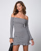 Image of Jazzie Off The Shoulder Dress in Dogtooth