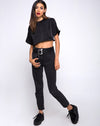 Image of Jiho Crop Top in Black with Ivory Stripe