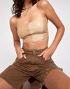 Image of Jola Crop Top in PU Tan Cream