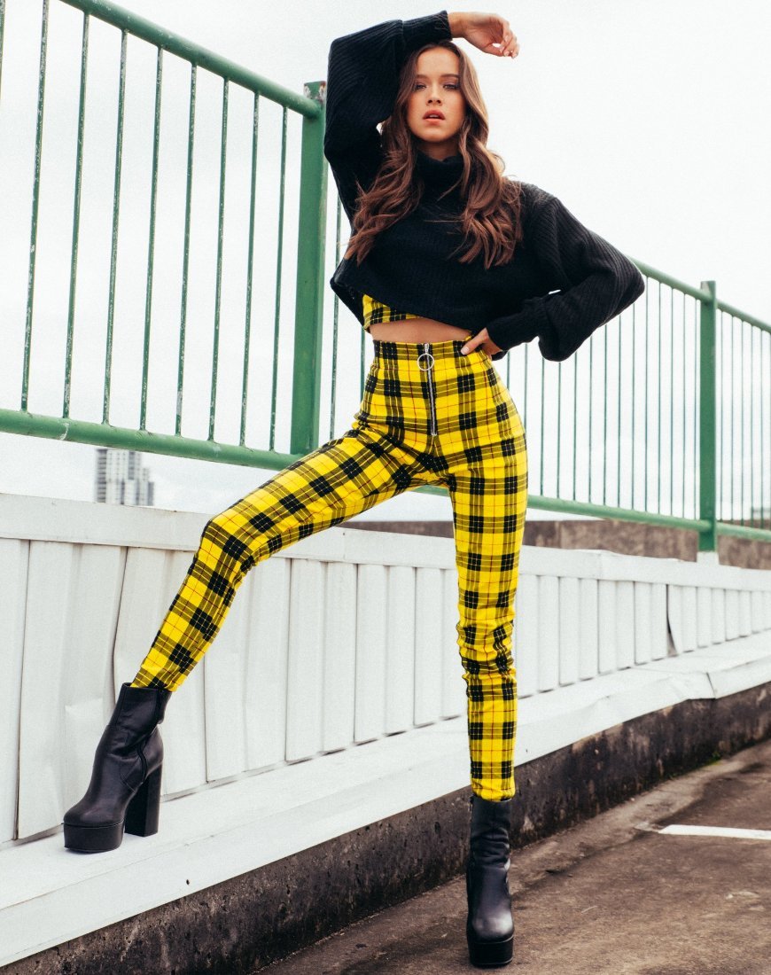 Plaid tapered pants womens hotsell