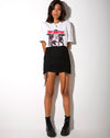 Image of Jora Mini Skirt in Black Flock Flutterby