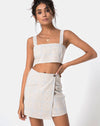 Image of Kaira Crop Top in Tonal Plaid Almond