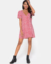 Image of Kalea Dress in Ditsy Rose Red and Silver