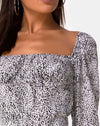 Image of Kaleel Dress in Leo Spot in Black and White