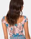 Image of Kalina Bodice in Jungle Flower Blue and Cream