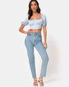 Image of Kalua Crop Top in Satin Powder Blue