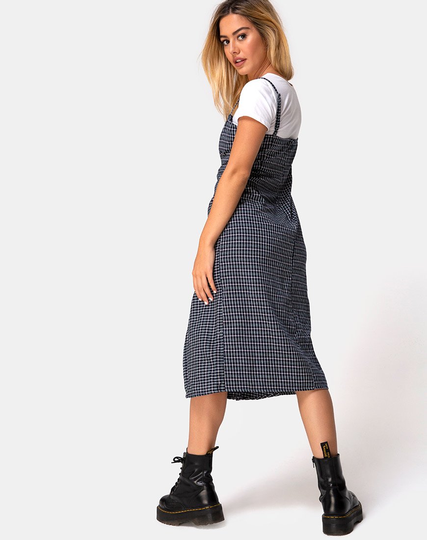 Check Print Midi Dress