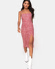 Image of Kaoya Midi Dress in Ditsy Rose Red