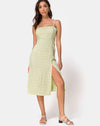 Image of Kaoya Midi Dress in Sage Check