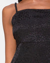 Image of Kaoya Midi Dress in Satin Cheetah Black