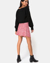 Image of Kheb A-line Skirt in Ditsy Rose Red and Silver