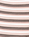 Image of Kimmy Bodycon Skirt in Rib Stripe Cream Black and Tan