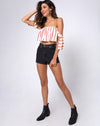 Image of Kroes Crop Top in 70s Ivory Vertical Stripe