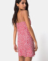 Image of Kumala Slip Dress in Ditsy Rose Red and Silver