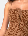 Image of Kumin Dress in Animal Flock Tan Brown