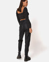 Image of Laman Crop Top in Satin Black