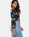 Image of Lancer Crop Top in Mono Flower Black