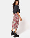 Image of Saika Midi Skirt in Floral Charm Red