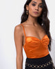 Image of Lantas Bodice in Satin Salt Caramel