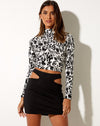 Image of Lara Crop Top in Wrapped Gothic Small Black and White