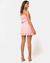 Image of Lasky Slip Dress in Spot Stripe Pink and White