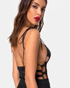Image of Lati Laced Up Bodice in Satin Black