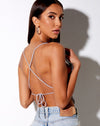 Image of Laxmi Crop Top in Drape Sequin Silver