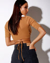 Image of Liena Crop Top in Rib Dark Tan