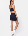 Image of Lilu A Line Skirt in Navy Pinstripe