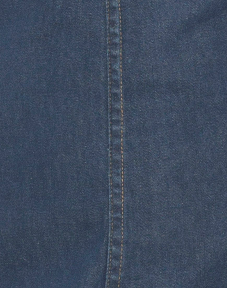 Image of Litton Pinafore Dress in Denim Indigo